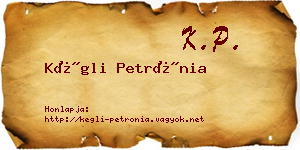 Kégli Petrónia névjegykártya